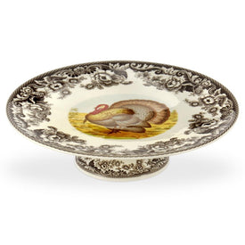 Spode Woodland 10.5" Footed Cake Plate - Turkey