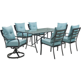 Lavallette Seven-Piece Dining Set with 66" x 38" Glass-Top Table