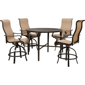 Brigantine Five-Piece Outdoor High-Dining Set with 50" Round Cast-Top Table