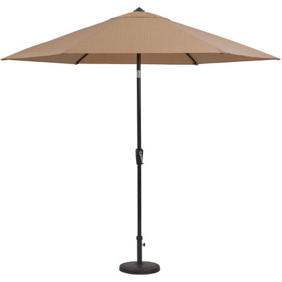 Brigantine Five-Piece Outdoor Dining Set with 50" Round Cast-Top Table and 9-Ft.Umbrella