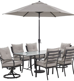 Product Image: LAVDN7PCSW2-SLV-SU Outdoor/Patio Furniture/Patio Dining Sets