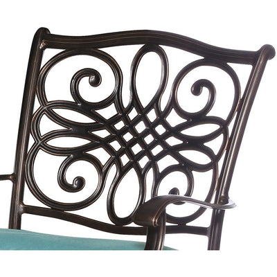 Traditions Seven-Piece Outdoor Dining Set with 38 x 72" Cast-Top Table