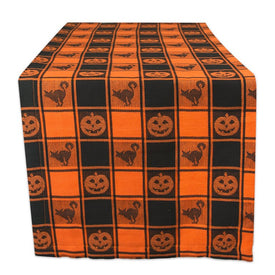 Halloween Woven Check 14" x 72" Table Runner