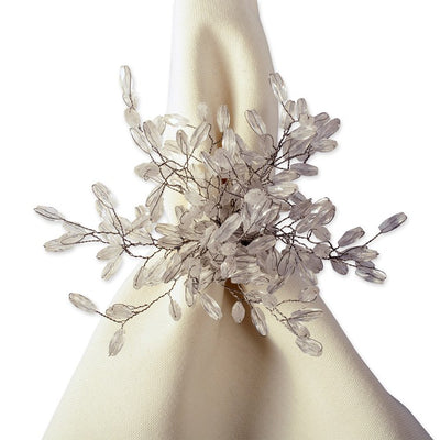 Silver Beaded Burst Napkin Rings Set of 6