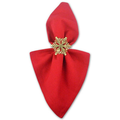 Gold Snowflake Napkin Rings Set of 6