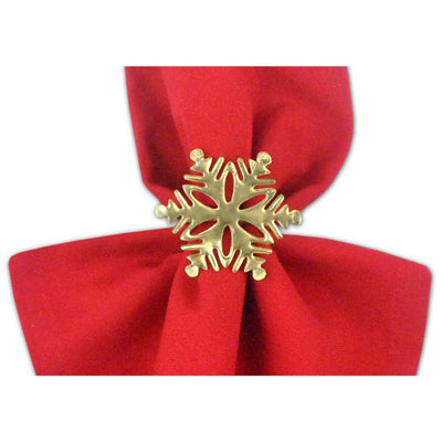 Gold Snowflake Napkin Rings Set of 6