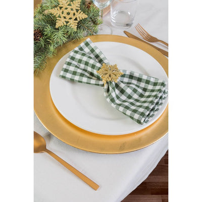 Gold Snowflake Napkin Rings Set of 6