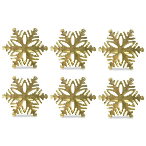 Gold Snowflake Napkin Rings Set of 6