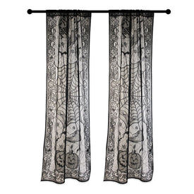 Happy Halloween Lace Window Panel