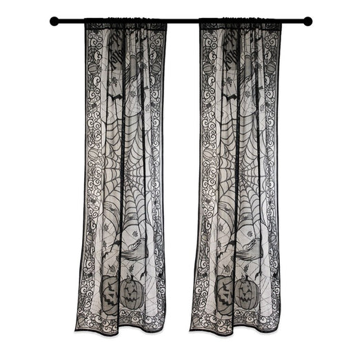 Happy Halloween Lace Window Panel