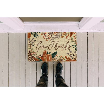 Give Thanks 18" x 30" Vinyl Back Coir Doormat