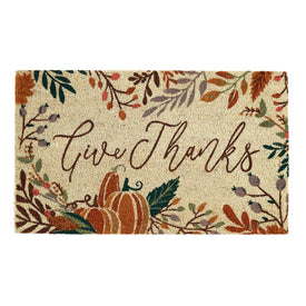 Give Thanks 18" x 30" Vinyl Back Coir Doormat