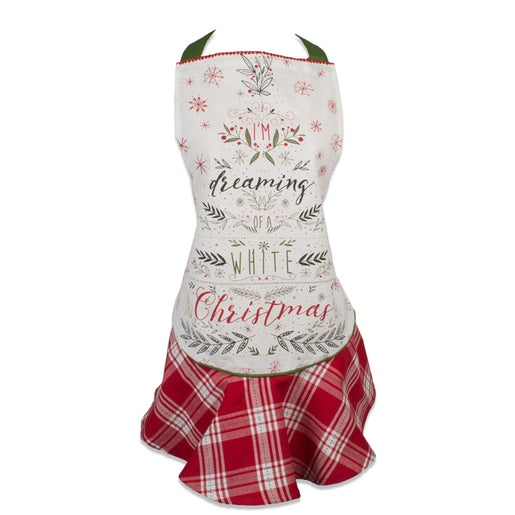 White Christmas Tree Ruffle Apron