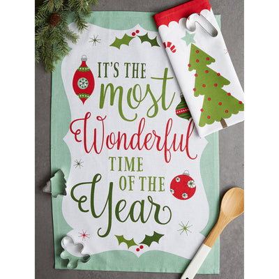 Holiday Fun Printed Dish Towels Set of 2 Assorted