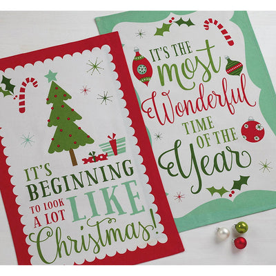 Holiday Fun Printed Dish Towels Set of 2 Assorted