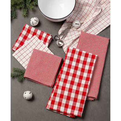Holiday Checks Heavyweight Dish Towel & Dish Cloths Set of 6