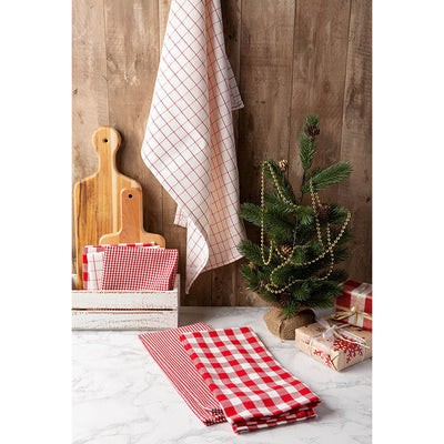 Holiday Checks Heavyweight Dish Towel & Dish Cloths Set of 6