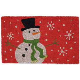 Snowman 18" x 30" Vinyl Back Coir Doormat