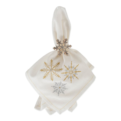 Sparkle Snowflakes Embroidered Napkins Set of 6