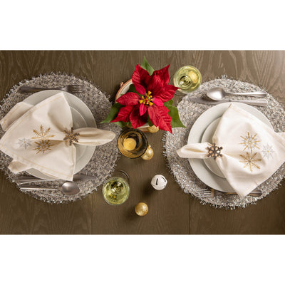Sparkle Snowflakes Embroidered Napkins Set of 6