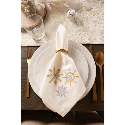 Sparkle Snowflakes Embroidered Napkins Set of 6