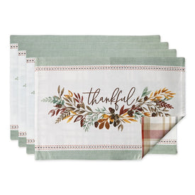 Thankful Reversible Embellished Placemats Set of 4