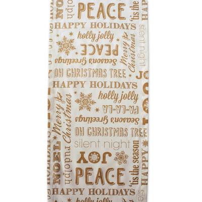 Gold Christmas Collage 14" x 72" Table Runner