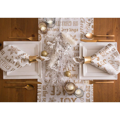 Gold Christmas Collage 14" x 72" Table Runner