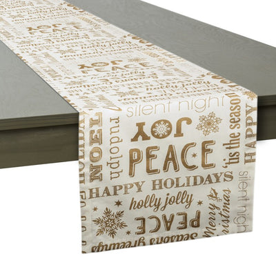 Gold Christmas Collage 14" x 72" Table Runner