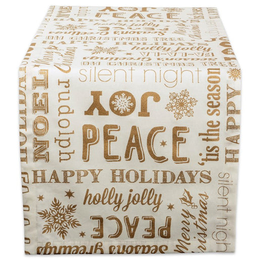 Gold Christmas Collage 14" x 72" Table Runner