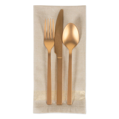 Gold Sparkle Stripe Napkins Set of 6