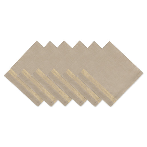 Gold Sparkle Stripe Napkins Set of 6