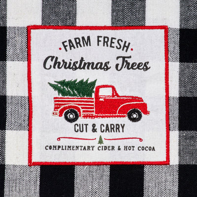 Christmas Tree Farm Embellished Dish Towels Set of 3 Assorted