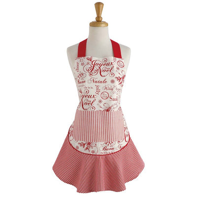 Vintage Christmas Ruffle Apron
