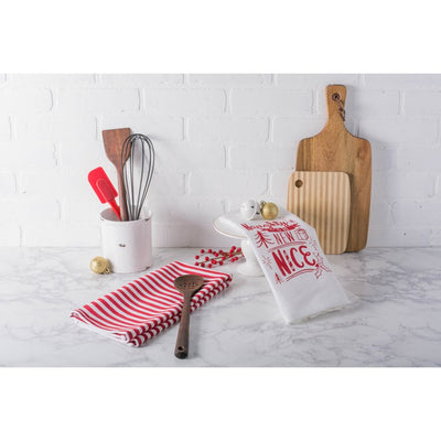 Naughty Nice Holiday Printed Dish Towels Set of 2 Assorted