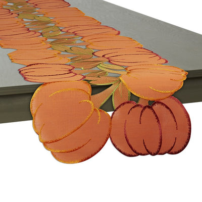 Embroidered Pumpkins Table Runner
