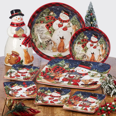 Magic of Christmas Snowman Cookie Jar Santa
