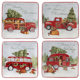 Home for Christmas 8.5" Dessert Plates Set of 4