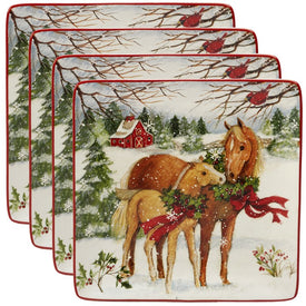 Christmas on the Farm 10.5" Dinner Plates Set of 4