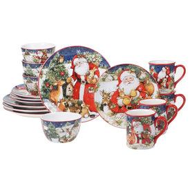 Magic of Christmas Santa 16-Piece Dinnerware Set