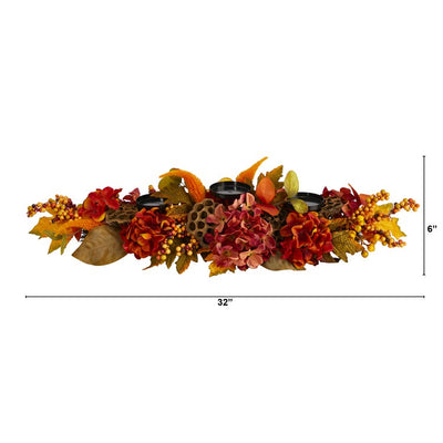 32" Fall Hydrangea Candelabrum