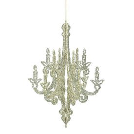 12" Champagne Glitter Chandelier Ornaments 3 Per Bag