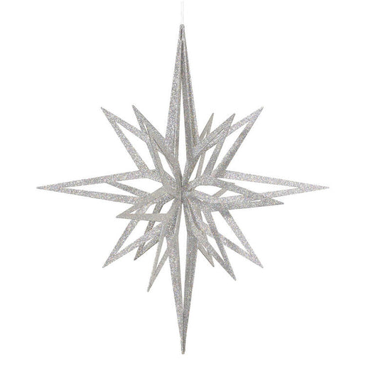 32" Silver 3D Glitter Star