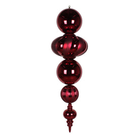 54" Burgundy Shiny/Matte Finial