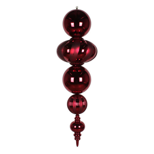 54" Burgundy Shiny/Matte Finial