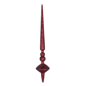 12" Burgundy Glitter Cupola Finials 3 Per Bag
