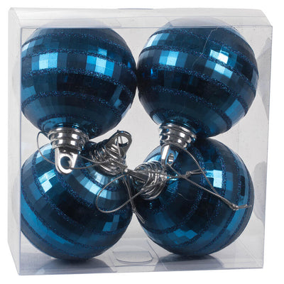 4" Midnight Blue Shiny/Matte Mirror Balls 4 Per Box