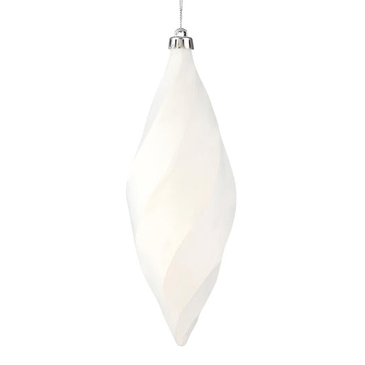8" White Matte Swirl Finials 6 Per Bag