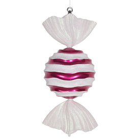 18.5" Cerise-White Stripe Wave Candy