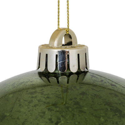 6" Moss Green Shiny Mercury Balls 4 Per Bag